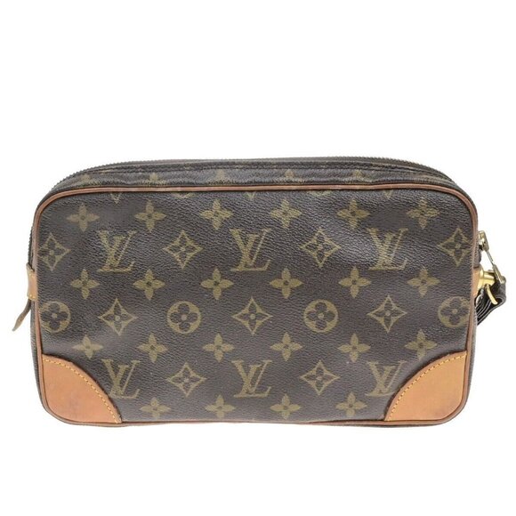 LOUIS VUITTON Marly Dragonne GM Clutch Hand Bag Monogram Brown M51825 68ED665 - Picture 2 of 16